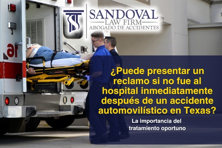 ¿Puede presentar un reclamo si no fue al hospital inmediatamente después de un accidente automovilístico en Texas?