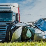 accidente con un camión de 18 ruedas
